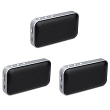 3X Haut-Parleur Sans Fil Portable Extérieur Poche Audio Haut-Parleur Ultra-Mince Support Haut-Parleur Carte TF - Noir