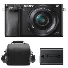 SONY A6000 Black KIT SEL 16-50MM F3.5-5.6OSS musta+laukku+NP-FW50 akku
