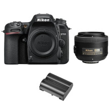 NIKON D7500 + AF-S 35MM F1.8G DX + EN-EL15A akku