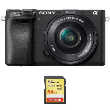 SONY A6400 Black KIT SEL 16-50MM F3.5-5.6 OSS Black + 64GB SD-kortti