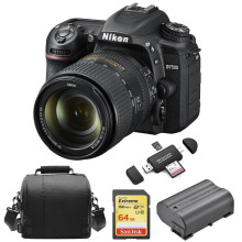 NIKON D7500+AF-S 18-300MM ED VR DX+64GB kortti+laukku+EN-EL15A+kortinlukija