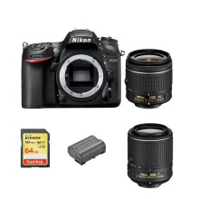 NIKON D7200+AF-P 18-55mm+AF-S 55-200mm+SanDisk Extreme 64G SD+EN-EL15B