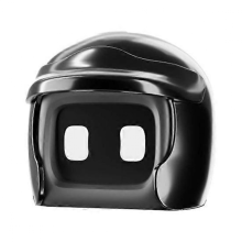 Zwarte helm auto robot figuurtje, schattig dashboardornament, mini rijmaatje, cadeau voor robotliefhebbers