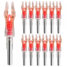 Lot de 12 encoches lumineuses pour flèches de chasse de diamètre intérieur .204 pouce, encoches lumineuses haute visibil
