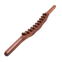 20 Beads Wooden Gua Sha Scraping Stick Massage Tool for Sore Muscles, Body Meridian Wand for Back Relief