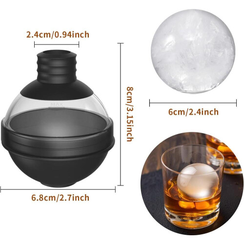 Σετ 4 Μεγάλων Παγοθηκών Σιλικόνης Whiskey με Καπάκια Χωνιού 2 σε 1, Στρο 1