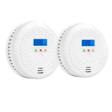 2er-Pack weiße digitale Kohlenmonoxidmelder mit LCD-Bildschirm, CO-Alarm für Zuhause, Küche und Schlafzimmer