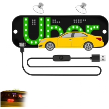Letrero luminoso LED USB para conductores, letrero para parabrisas de taxi con pantalla desplazable, fácil instalación c