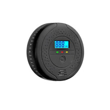 Schwarzer digitaler Kohlenmonoxidmelder mit LCD-Bildschirm, CO-Alarm für Zuhause, Küche und Schlafzimmer