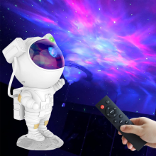 Veilleuse projecteur galaxie astronaute avec nébuleuse, minuterie et télécommande, lampe étoilée pour chambre et plafond