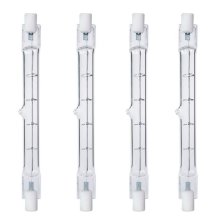 Lot de 4 ampoules halogènes linéaires R7s 118 mm 300 W 230 V à intensité variable pour travaux de construction, blanc ch
