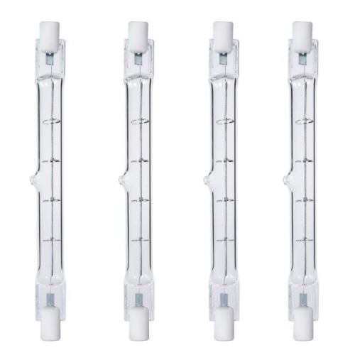 4 Pack R7s 118mm 300W 230V Dimmable Halogen Linear Light Bulb for Construction Work, Warm White, High Brightness