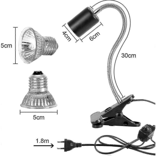 Κιτ λάμπας θερμότητας Tortoise με 2 λαμπτήρες UVA UVB 25W 50W με μακριά βάση, πε 1