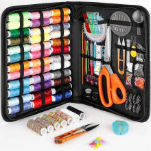 Kit de couture professionnel pour adultes comprenant des ciseaux de tailleur, 43 écheveaux de fil XL, 30 aiguilles et ac
