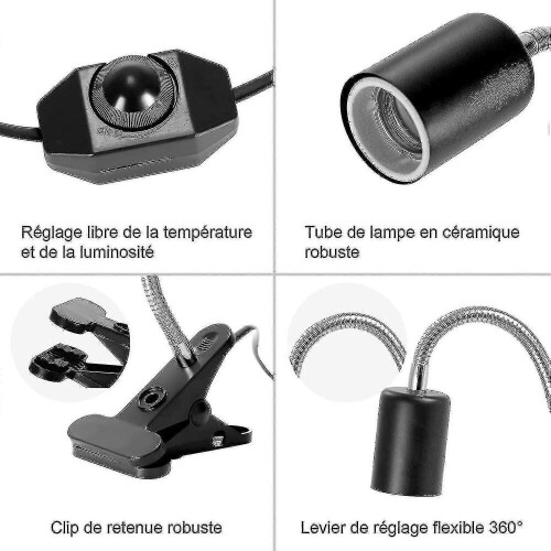 Κιτ λάμπας θερμότητας Tortoise με 2 λαμπτήρες UVA UVB 25W 50W με μακριά βάση, πε 2