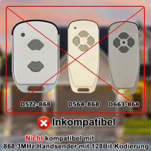 2er-Pack Garagentor-Handsender (868,3 MHz), kompatibel mit D302-868, D304-868, D384-868, D321-868 und D323-868