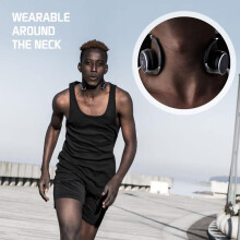 Petit casque Bluetooth enveloppant pour le sport, sans fil, avec microphone intégré, son cristallin et pliable.