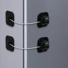 Lot de 2 cadenas à code pour réfrigérateur, verrou de sécurité enfant adhésif à combinaison pour placards, réfrigérateur