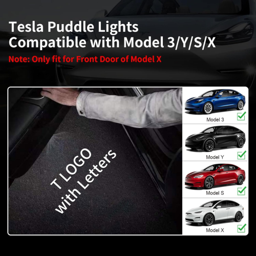 τεμάχια φώτα λακκούβας για Tesla Model 3 Y 2026 2025-2016, λογότυπο T με γράμματα 1