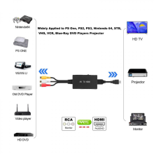 Convertisseur RCA vers HDMI, adaptateur vidéo composite vers HDMI, compatible 1080p, PAL et NTSC.