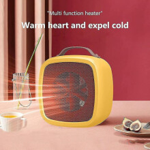 Space Heater, Battery Powered Compact Electric Mini Fan Winter Electric with Thermostat High Output for Home Bedroom Desk Indoor Use, Yellow [free Shi