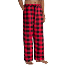 (S, GREEN) Mens Pajama Pants Christmas Plaid Pj Pants With Pockets Wide Leg Sleep Pants