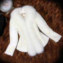 (2XL, Black) Women's Luxurious Style Jacket Faux Fur Plush Short Coat For Winter