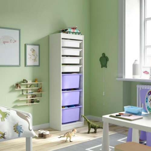 IKEA TROFAST Storage Unit with 7 Boxes 46x30x145cm