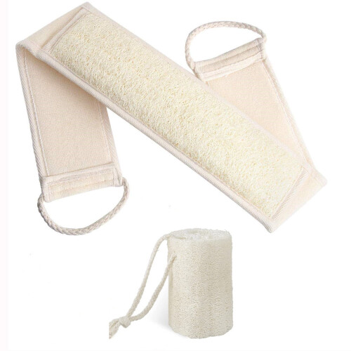 Natural Loofah Back Scrubber with Long Handle 2 Pcs