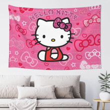 Hello Kitty tapestry pink cat wall hanging 6 ft
