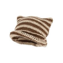 (Coffee) Crochet Cat Beanie For Women - Vintage Grunge Accessories Slouchy Hat-yvan
