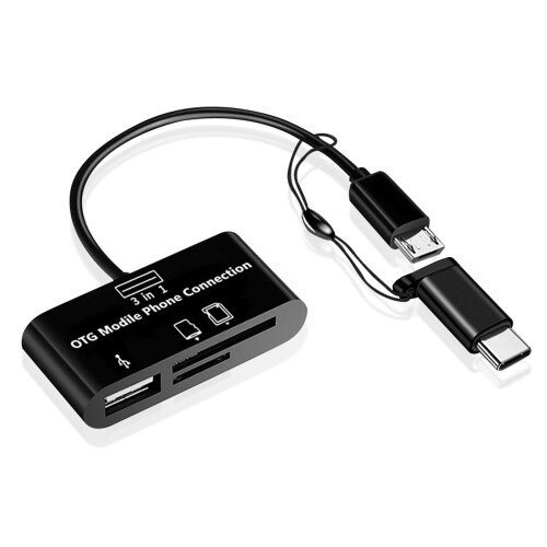 Type-C Micro USB SD TF OTG Card Reader 3-in-1