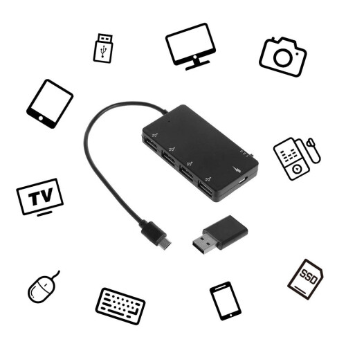 USB-C Hub 5-in-1 with 4 USB 2.0 Ports 1