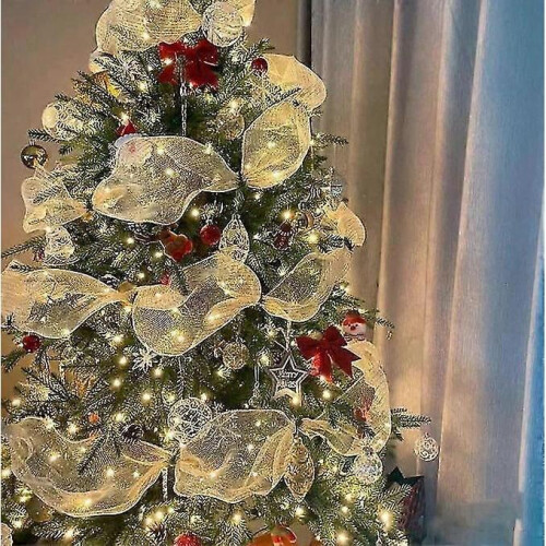 (gold) Christmas Tree Ribbon For Xmas Tree Decorations 2