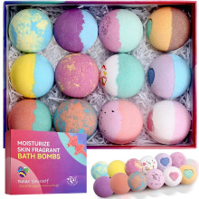 Handmade Bath Bombs Set Natural Shea Butter Essential Oils