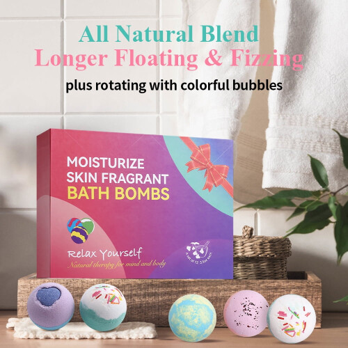 Handmade Bath Bombs Set Natural Shea Butter Essential Oils 1
