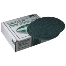 3M Green Corps Hookit Schleifscheiben, 00524, ohne Loch, 8 Zoll, 40+ Grad, 25 Stück für Beschichtungsentfernung