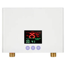-Elektro-Durchlauferhitzer 3 KW mit LED-Anzeige, 3-Stufiger Temperaturregelung und EU-Stecker