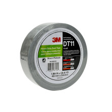 3M Heavy Duty Duct Tape DT11 Silver, 48 mm x 54.8 m 8 mil, Individually Wrapped Conveniently Packaged (1 Roll)