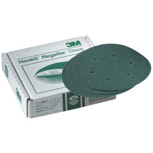 3M Green Corps Hookit Sanding Discs, Dust Free, 00612, 6 in, 80+ Grade, Pack of 25 Production Discs, for Coating Removal, Metal Surfaces, Auto Sanding