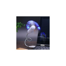 LED Clock Fan -Mini USB Powered Cooling Flashing Real Time Display Function Fan