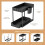 Under Sink Organizer with Hooks 2-Tier Sliding Drawer Black 6