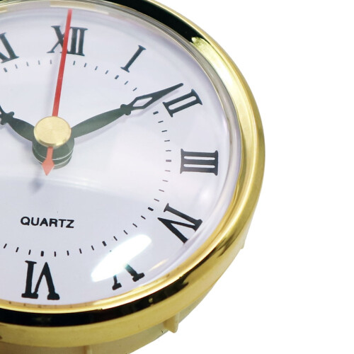 Quartz Clock Movement with Roman Numerals 80mm Gold Trim 2