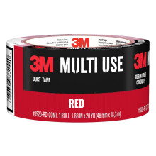 3M Multi-Use Colored Duct Tape, Red with Strong Adhesive and Water-Resistant Backing, Multi-Surface 3M Duct Tape for Indoor and Outdoor Use, 1.88 Inch