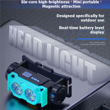 LED-Stirnlampe, Wiederaufladbar, Superhell, Wasserdicht, Ideal zum Angeln, Campen und für Bauarbeiten bei Nacht B