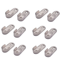 6X Ovale Garderobe Hängeschiene Stangenende Halterung UnterstüTzung Silberfarbenes Paar