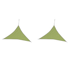 2pcs 3X3X3M Waterproof Triple-Cornered Sun Shelter Awning Parasol Light Green
