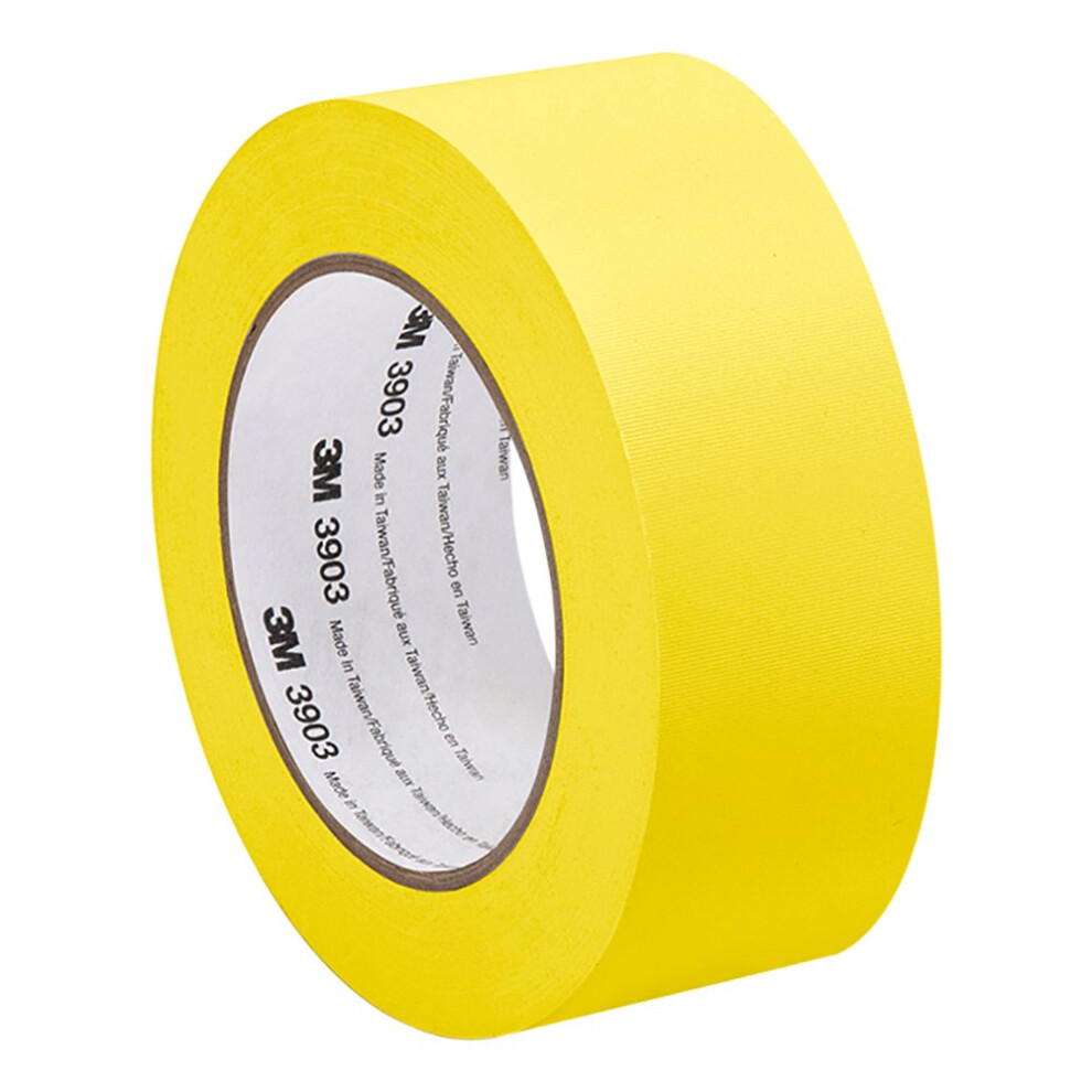 3M 3903 Vinyl Duct Tape - 2 In. X 150 Ft. Yellow Rubber Adhesive Tape Roll With Abrasion, Chemical Resistance. Sealing Tapes