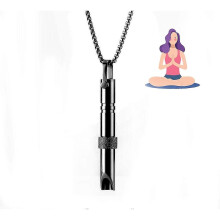 (Black) Stop Smoking Necklace, Anxiety Relief Breathing Necklace, Breathing Necklace Stop Smoking, Breathing Exercises, Christmas Gift