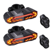 2er-Pack Intelligente Fahrradrücklichter mit Blinkern, Kabelloser Fernbedienung, Wasserdichte Fahrradbeleuchtung (IP65) für Nachtfahrten